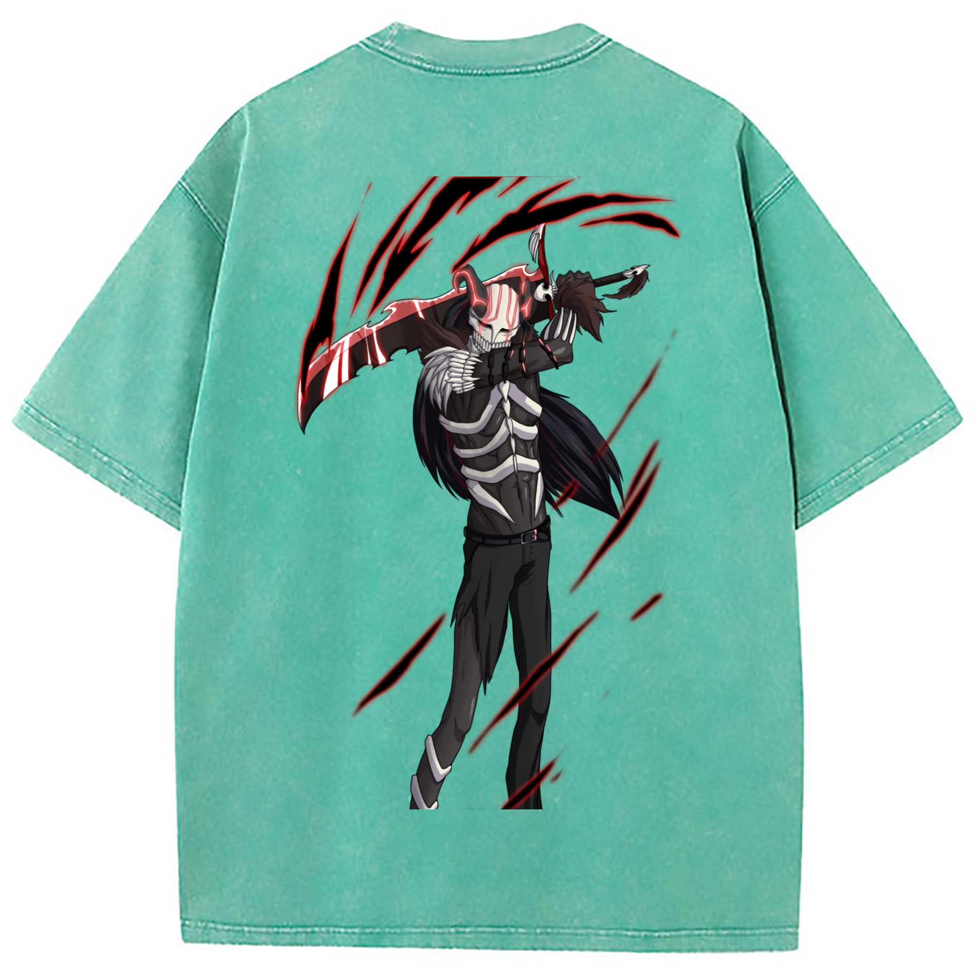 （画像用） ブリーチ 黒崎一護（くろさき いちご）BLEACH Kurosaki Ichigo 綿100% ヴィンテージ風 半袖Tシャツ（背面プリント）